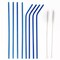 8-Piece 10.5" Stainless Steel Cocktail Straw Set with 2 Cleaning Brushes